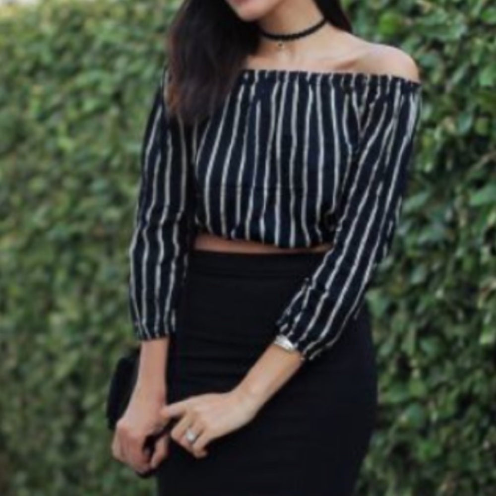 Brandy Melville striped crop top